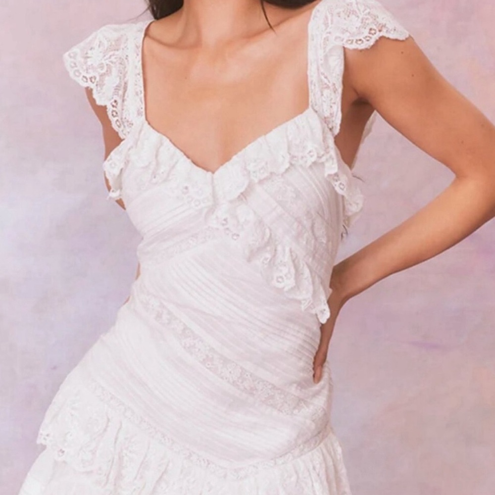 Loveshackfancy bensley white lace dress